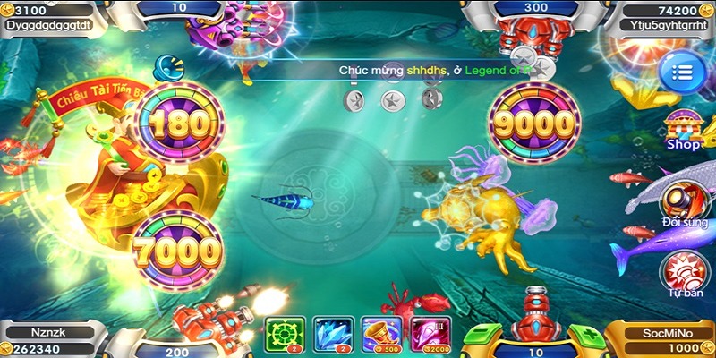 Game bắn cá vàng trang bị hệ thống vũ khí đa dạng, hiện đại
